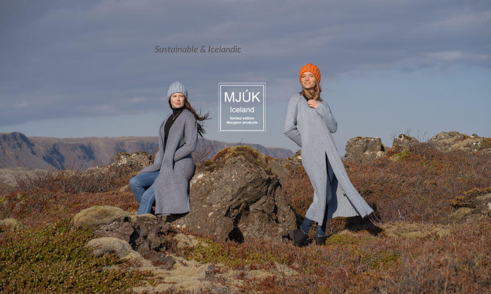 Sustainable statement/ logomania” scarf. Pure Icelandic wool. Extra large.  White\ Grey